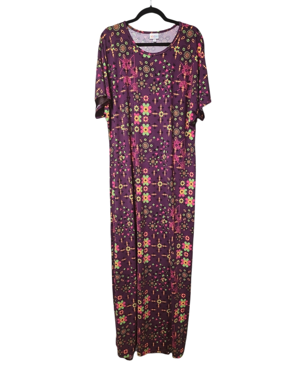 LuLaRoe Purple Abstract Pattern Maxi Dress